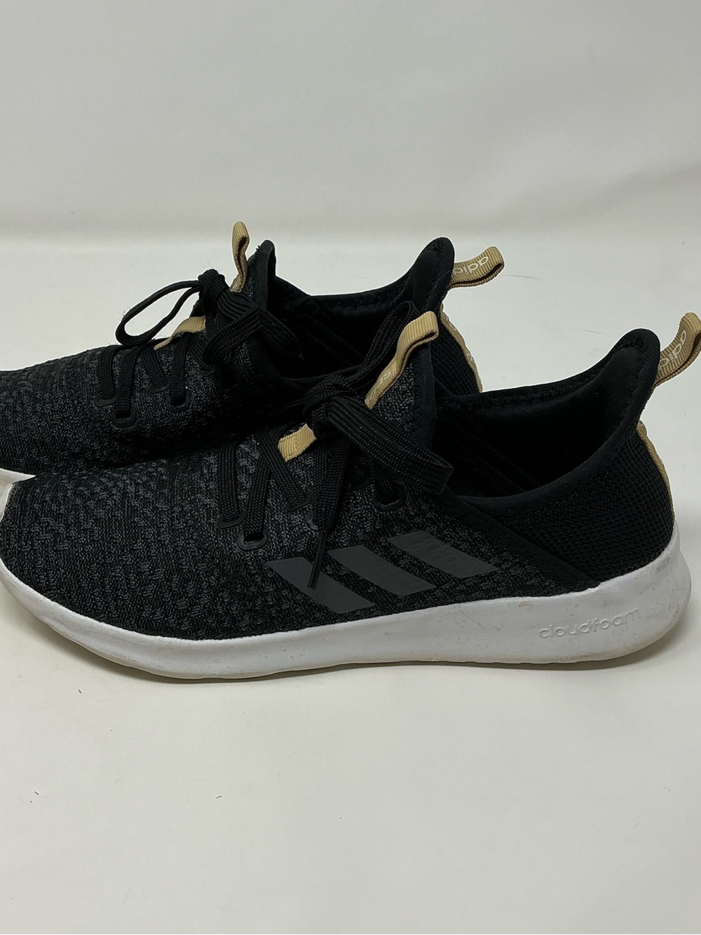 Adidas Black Athletic Sneakers with White Sole